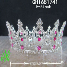 New designs rhinestone royal accessories New tall pageant crown tiara